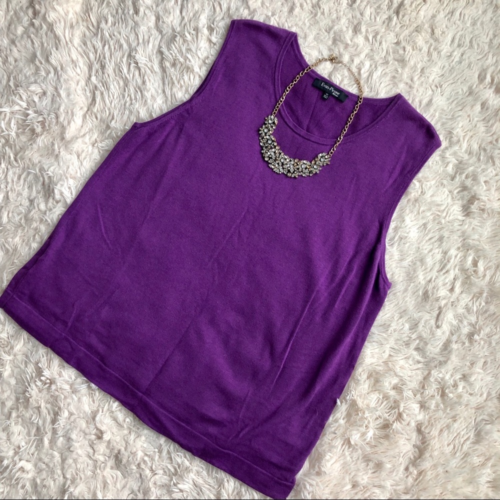 🛍BOGO Knit Layering Top Sleeveless Purple